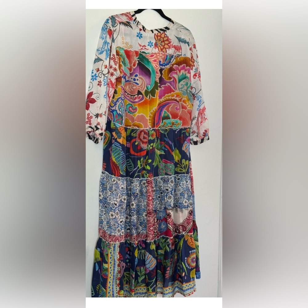 Johnny Was Multicolor Floral silk Dress size XL - Picture 4 of 10